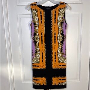 NWOT Eva Varro Vibrant Designer Sheath Dress. Stretchy and Flattering Size S